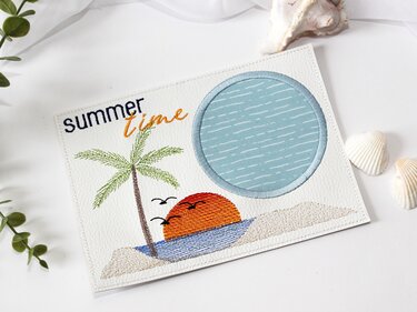 Stickdatei Mugrug Untersetzer Sonnenuntergang - Sticken