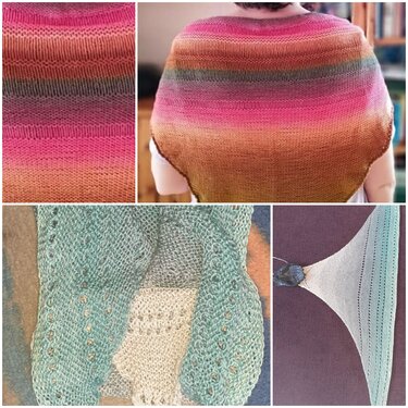 *my own triangle* - Dreieckstuch im Mustermix mit Sigille. Heilimpulsgeber - Stricken