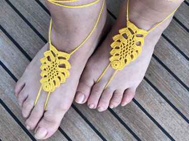 Crochet Pattern, Summer Sandals, Pattern, Foot Wear, Pineapple Yoga Sandals