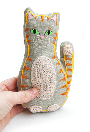 Embroidery and Sewing Pattern Cat Stuffed Animal Beginner