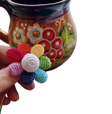 Cat rainbow flower miniature - Crochet