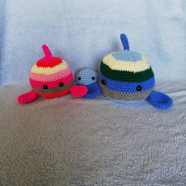 Häkelanleitung Wal-Familie