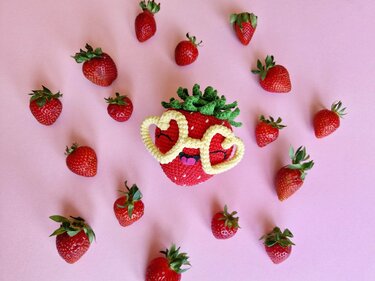 Crochet funny strawberry amigurumi