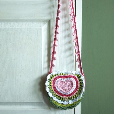 Heart Handbag Granny Cottage Style PDF Crochet Pattern