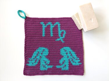 Sternzeichen Tuch / Topflappen "Jungfrau" - Häkelanleitung