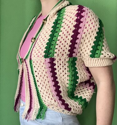 Granny Fringe Cardigan Crochet PDF Pattern
