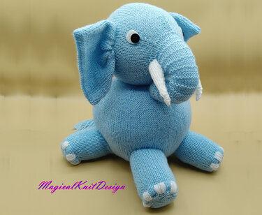 The blue elephant knitting pattern baby soft toys home decorations sofa