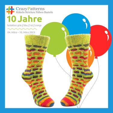 Neu! Fixe-Quicky-Ferse Birthday, Top Down, Hebemaschenmuster - Bild 5