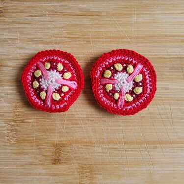 Anleitung für Tomatenscheibe - Häkeln