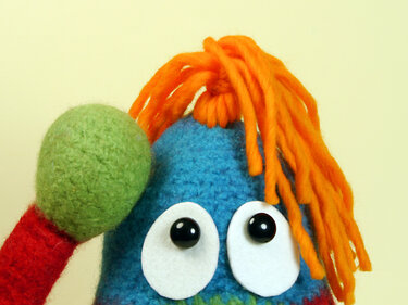 Crazy Monster, Türstopper, Aufbewahrung, Anleitung zum Häkeln und Filzen - Felting