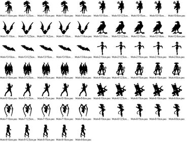 Stickdatei - Dämonen Fledermaus Silhouette 1 - Sticken