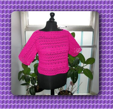 Häkelanleitung luftiger Sommerpulli Pink Lady - Bild 7