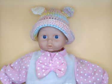 Puppenmütze auch für Neugeborene Kopfumfang 22-39 cm - Häkeln