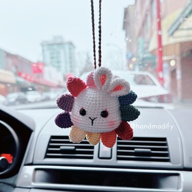 Bunny Car Ornament - Crochet