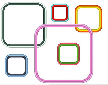 Stickdatei - Rechteck Quadrat Rahmen in 12 Größen - Sticken