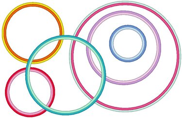 Stickdatei - Kreis Rahmen mit doppeltem Rand in 16 Größen - Sticken