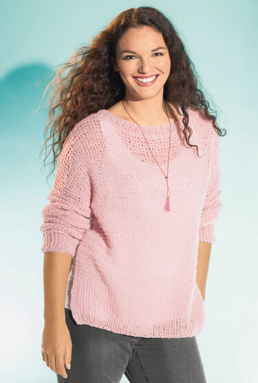 Pullover in Rosé mit Seitenschlitzen - Bild 2