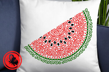 Mandala Watermelon slice clipart. Summer tropical fruits cutting file - Crafts