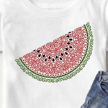 Mandala Watermelon slice clipart. Summer tropical fruits cutting file - Crafts