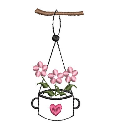 Stickdatei Blumenampel - Sticken