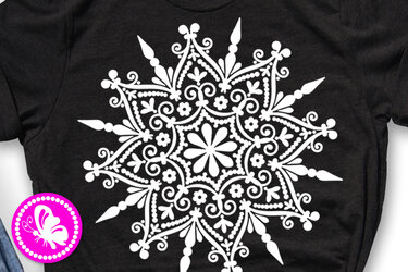 Snowflake mandala. Drawings for scrapbooking, clothes, furniture, etc. - Plotting