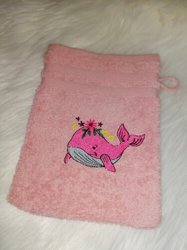 Stickdatei Wal maritim mit Blumen - Sticken