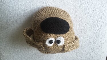 Häkelanleitung Korb mit Hundekopf