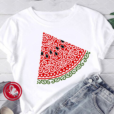 Mandala cutting files. Watermelon slice print. Summer tropical fruits art - Crafts