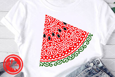 Mandala cutting files. Watermelon slice print. Summer tropical fruits art - Crafts