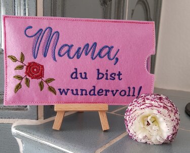 Stickdatei Schokohülle Muttertag SET Mama Mutti - Sticken