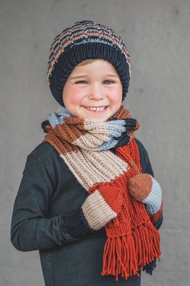 Kinder Strickset mit Mütze, Schal & Fäustlingen Strickanleitung // PDF - Bild 5