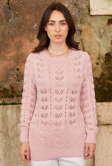 Pulli mit Ajourmuster in Rosa - Bild 4