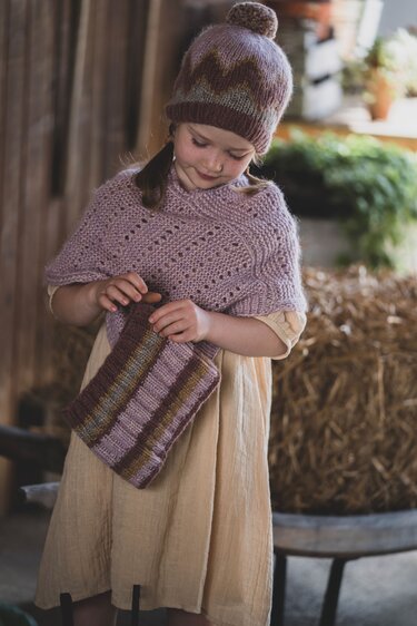 Kinder Strickset mit Mütze, Rippenloop & Mini-Poncho Strickanleitung // PDF - Bild 5