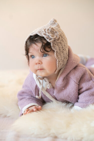 Baby-Zwergenmütze "Alma" im Muschelmuster mit Blume Häkelanleitung // PDF - Bild 2