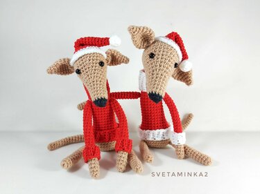 Whippet Crochet Pattern Greyhound Crochet Pattern Christmas Crochet Pattern