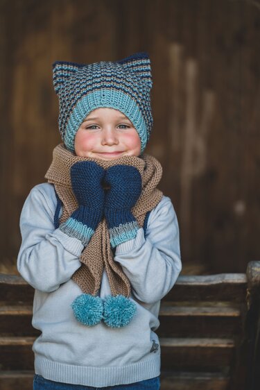 Kinder Strickset mit Fäustlingen, Schal und Mütze Strickanleitung // PDF