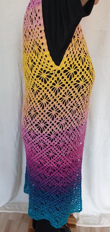 Spider Lace Summer Cardigan - long cardigan with a lace crochet pattern