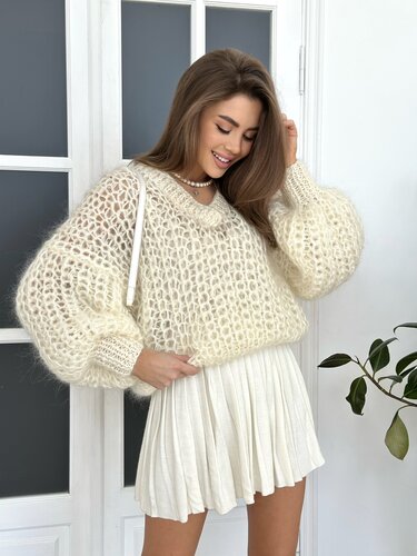 Chunky Mohair Knit Sweater knitting pattern, Oversized sweater pattern