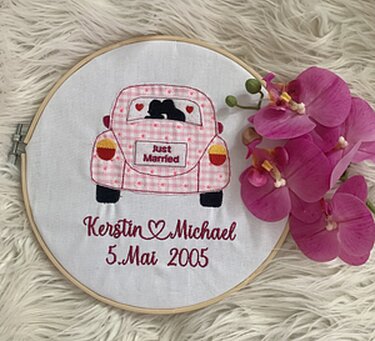 Stickdatei Doodle Hochzeitsauto, Hochzeit Set 862 Auto - Bild 3