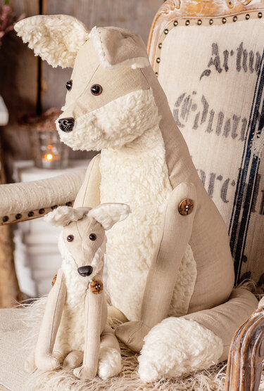 Genähter großes und kleiner Fuchs als Kuscheltier - Nähen