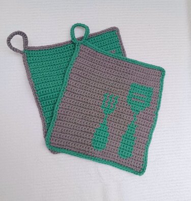 Häkelanleitung Topflappen Besteck