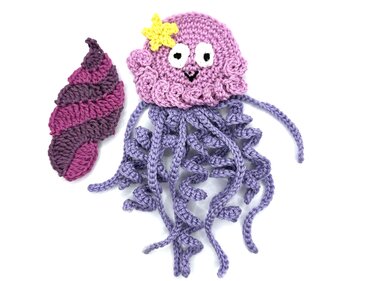 Jellyfish crochet pattern applique