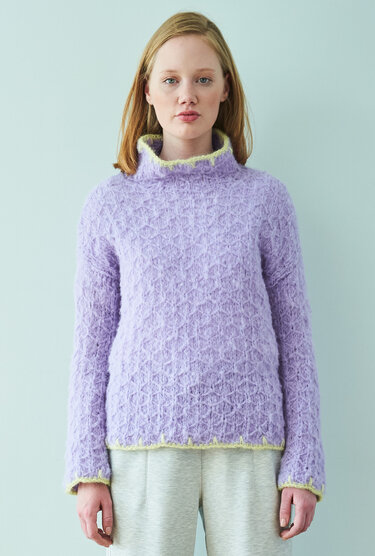 Pulli im raffinierten Rautenmuster mit zarten Häkelblenden - Bild 6