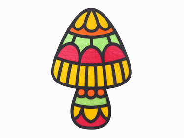 Fensterbilder – Bunte Pilze – Bastelanleitung und Vorlagen