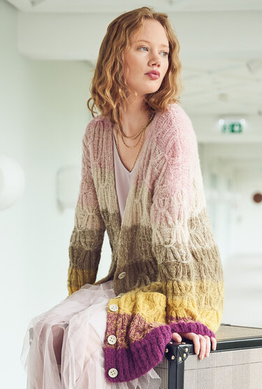 Gestreifte Longjacke im Wickelmuster - Bild 6