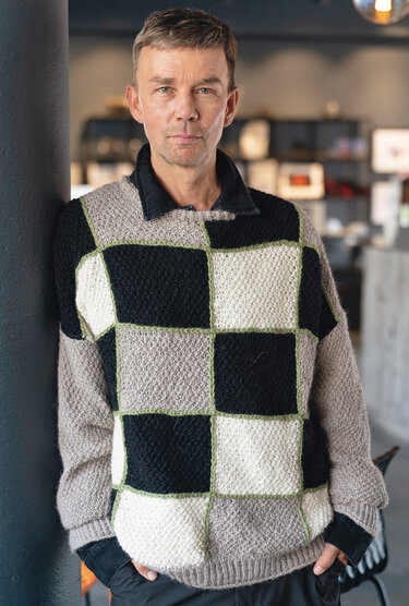 Herrenpulli im Karomuster - Stricken