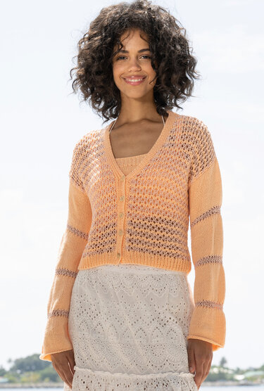 Crop-Twinset aus Top und Jäckchen - Stricken