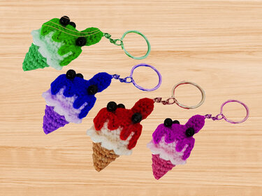 Amigurumi ice cream keychain PDF pattern - Crochet