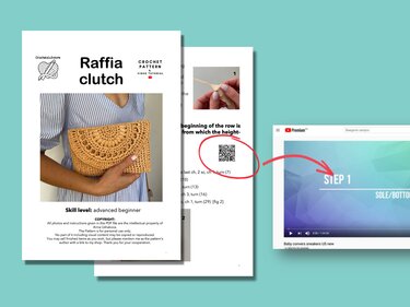 Сrochet clutch bag pattern, straw summer purse beach raffia minimalist bag6 - Crochet