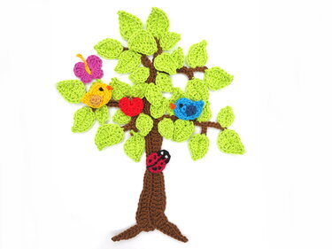 Tree set crochet pattern applique